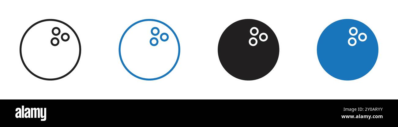 Bowling ball icon linear vector graphics sign or symbol set for web app ui Stock Vector