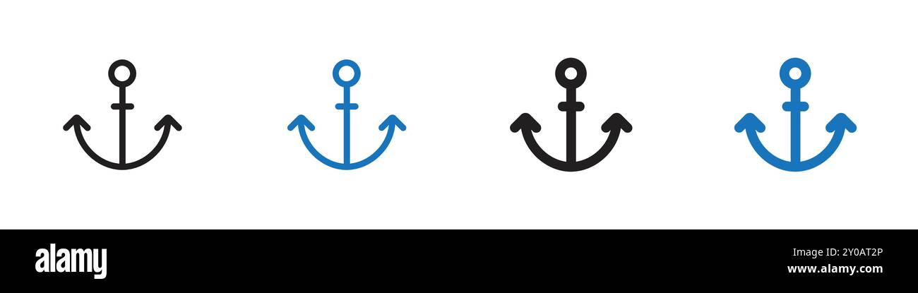 Anchor icon linear vector graphics sign or symbol set for web app ui Stock Vector