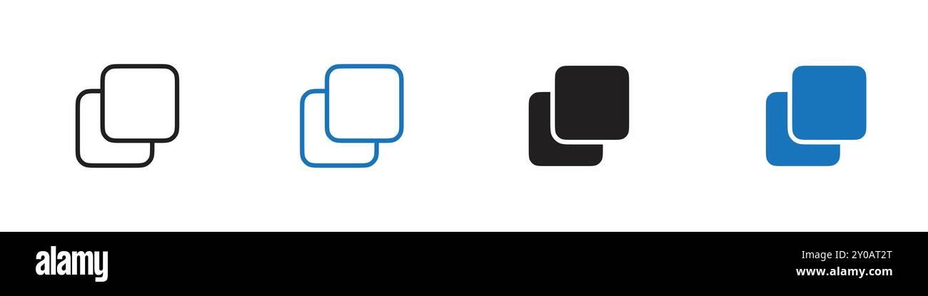 Copy icon linear vector graphics sign or symbol set for web app ui ...