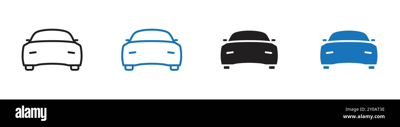 Car icon linear vector graphics sign or symbol set for web app ui Stock Vector