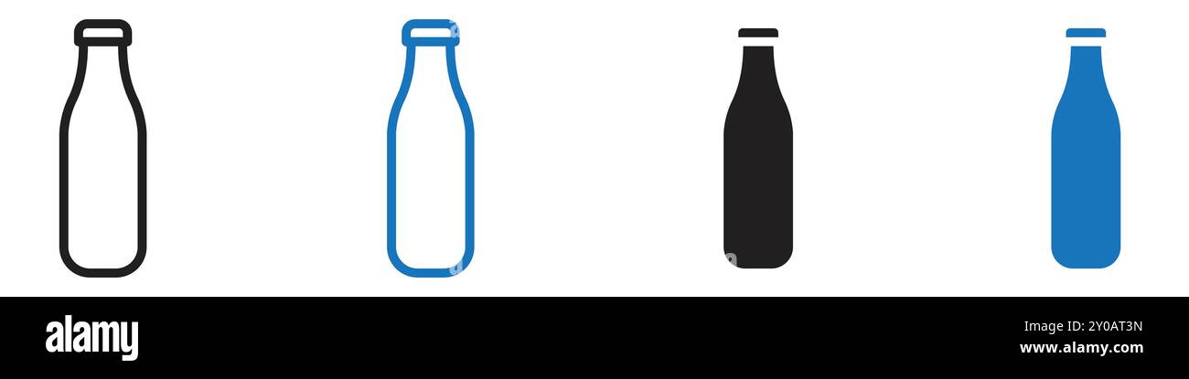 Bottle icon linear vector graphics sign or symbol set for web app ui Stock Vector
