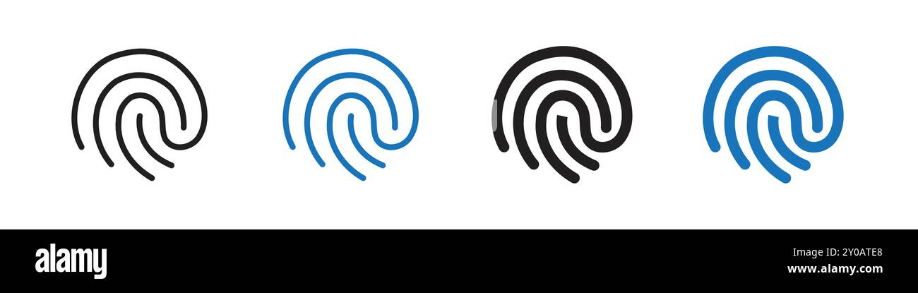 Fingerprint icon linear vector graphics sign or symbol set for web app ui Stock Vector