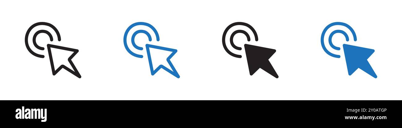 Click icon linear vector graphics sign or symbol set for web app ui Stock Vector