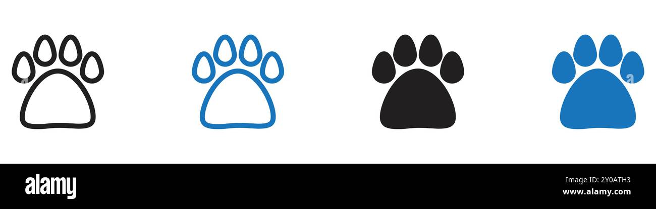 Paw icon linear vector graphics sign or symbol set for web app ui Stock Vector