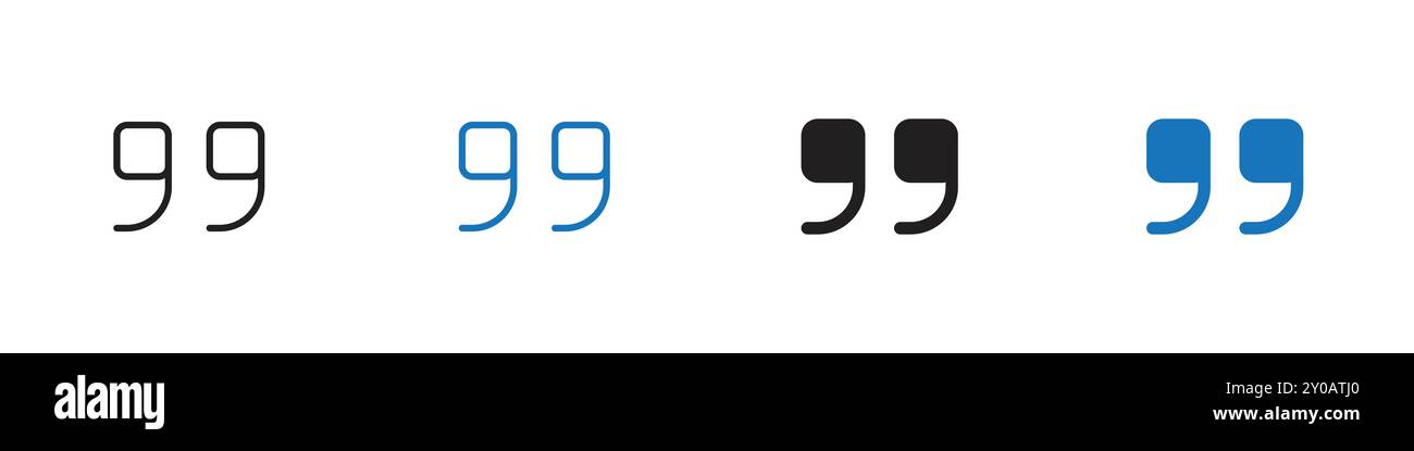 Quote icon linear vector graphics sign or symbol set for web app ui Stock Vector