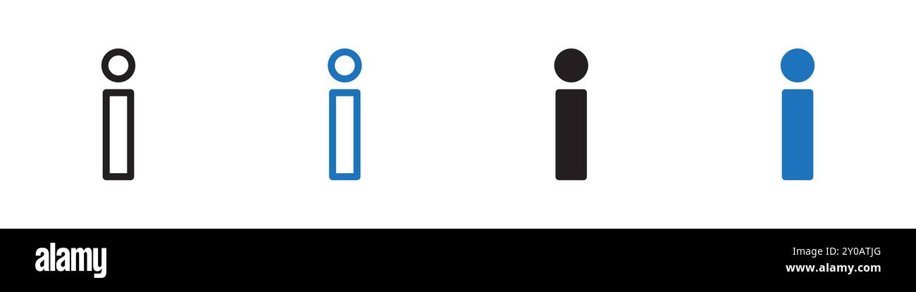 Info icon linear vector graphics sign or symbol set for web app ui Stock Vector