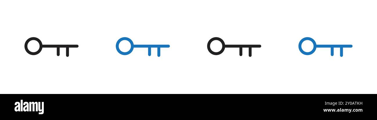 Key icon linear vector graphics sign or symbol set for web app ui Stock Vector