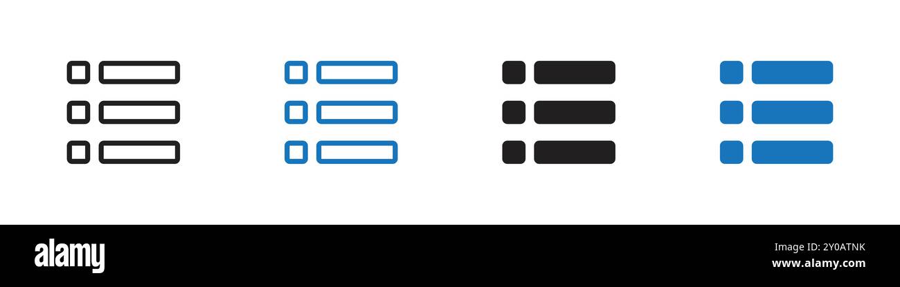 Menu icon linear vector graphics sign or symbol set for web app ui Stock Vector