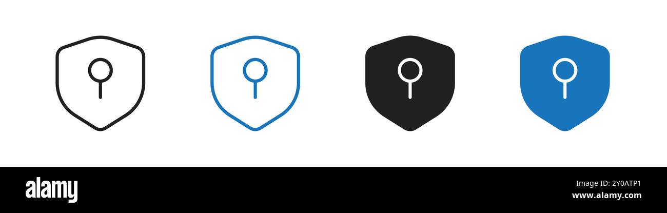Security icon linear vector graphics sign or symbol set for web app ui Stock Vector
