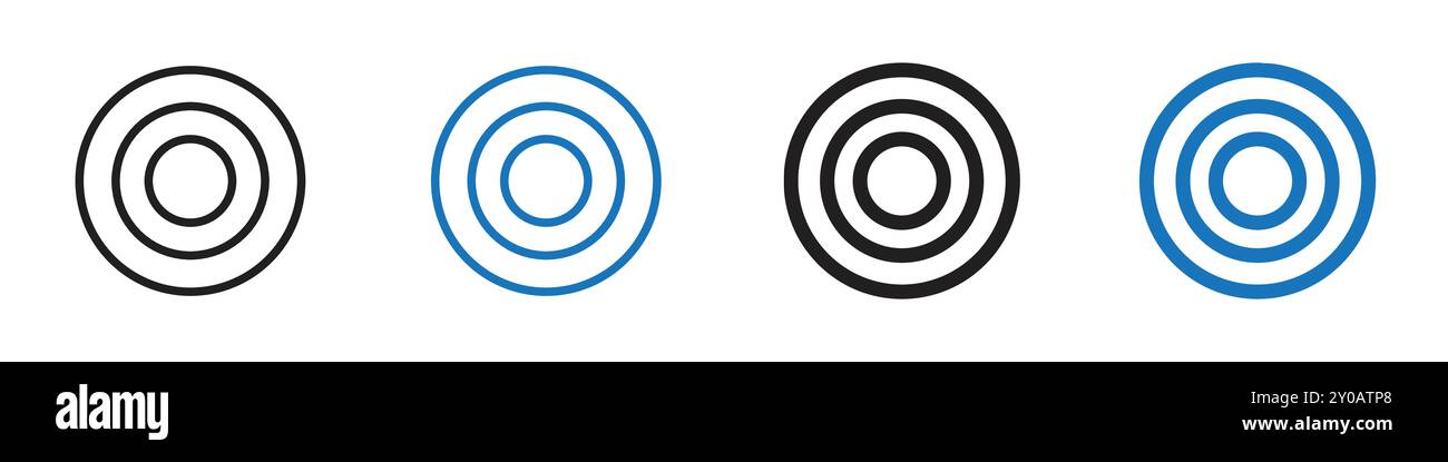 Target icon linear vector graphics sign or symbol set for web app ui Stock Vector