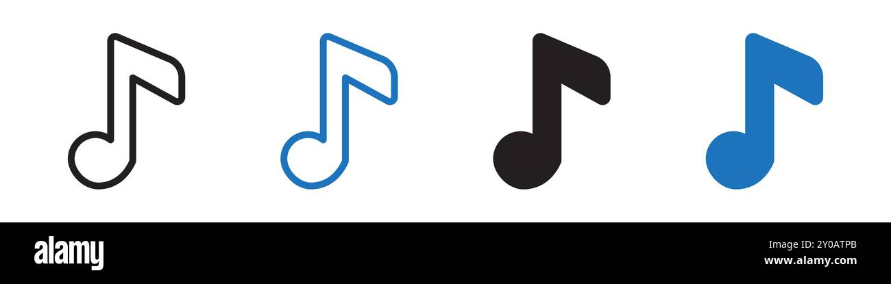 Music icon linear vector graphics sign or symbol set for web app ui Stock Vector