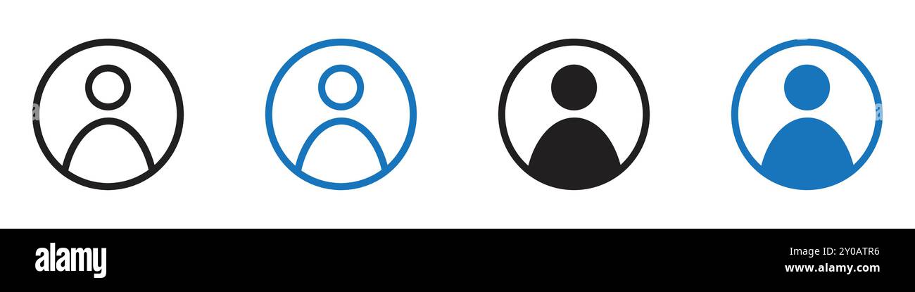 User icon linear vector graphics sign or symbol set for web app ui ...