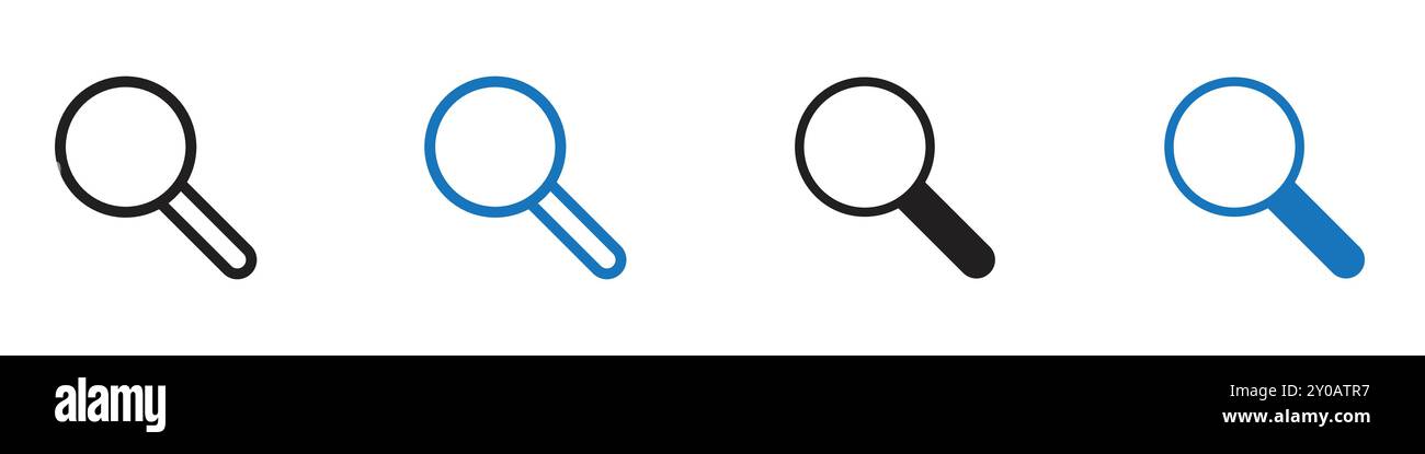 Search icon linear vector graphics sign or symbol set for web app ui Stock Vector