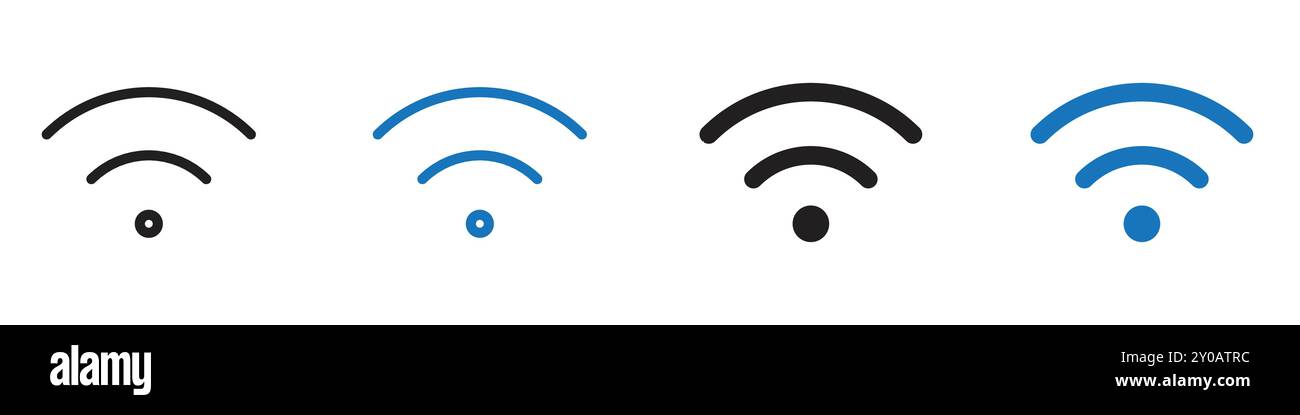 Wifi icon linear vector graphics sign or symbol set for web app ui ...