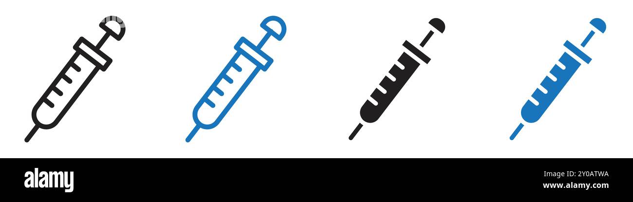 syringe icon linear vector graphics sign or symbol set for web app ui ...