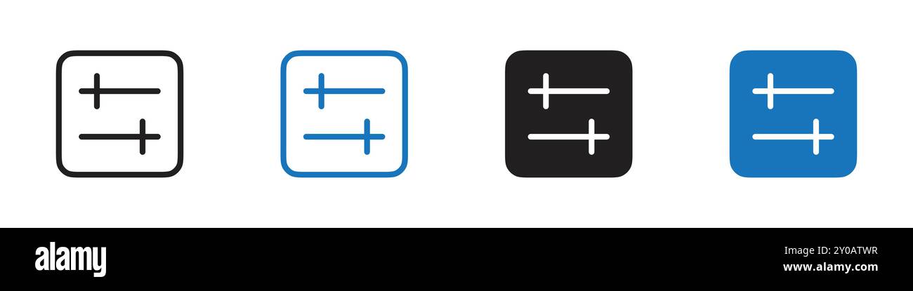 Setting icon linear vector graphics sign or symbol set for web app ui Stock Vector