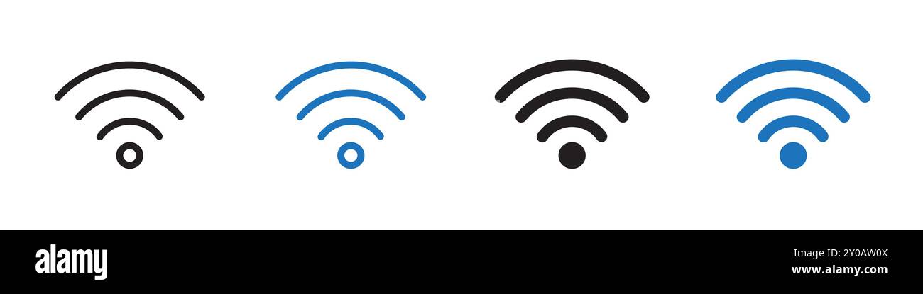 Wifi icon linear vector graphics sign or symbol set for web app ui Stock Vector