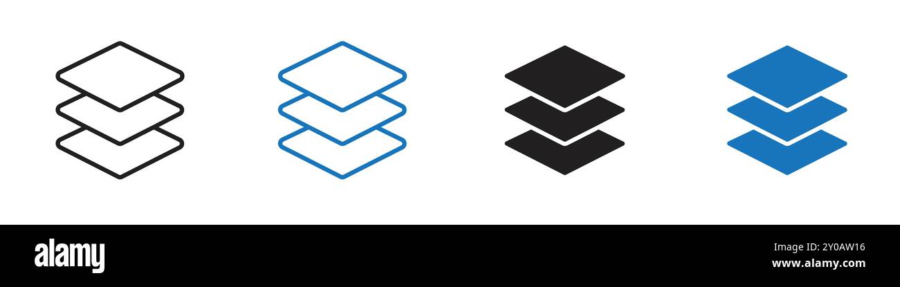 Stack icon linear vector graphics sign or symbol set for web app ui ...