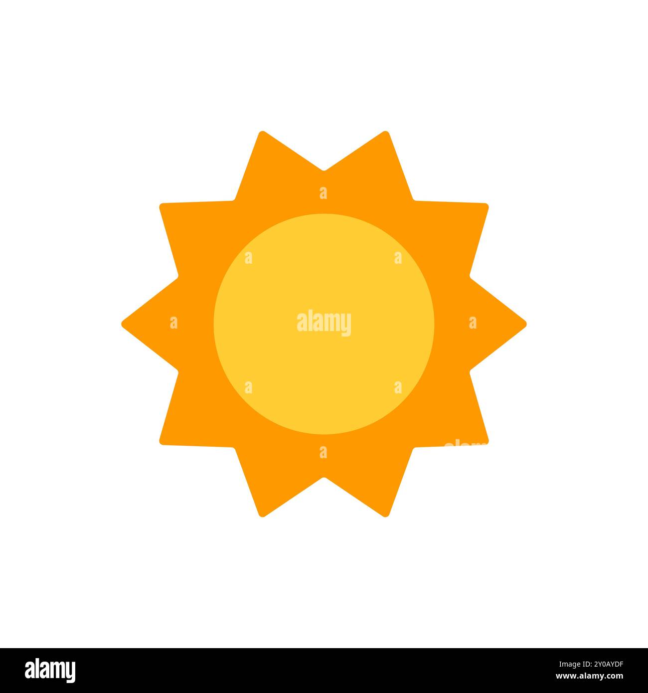 Sun icon. Vector illustration in flat style isolated on white ...