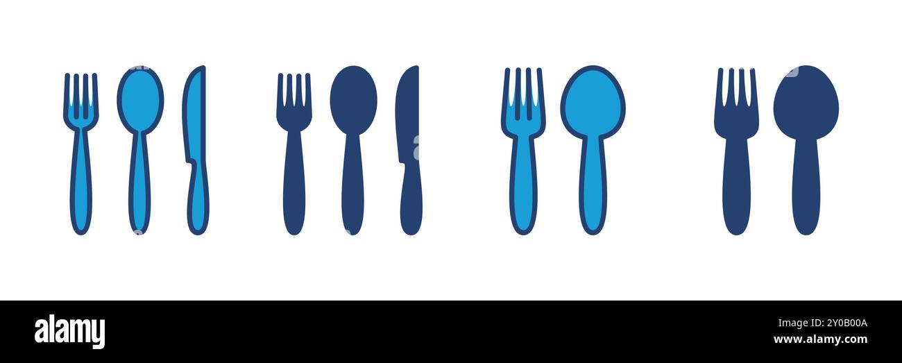 spoon and fork icon vector. spoon, fork and knife icon vector. restaurant icon Stock Vector