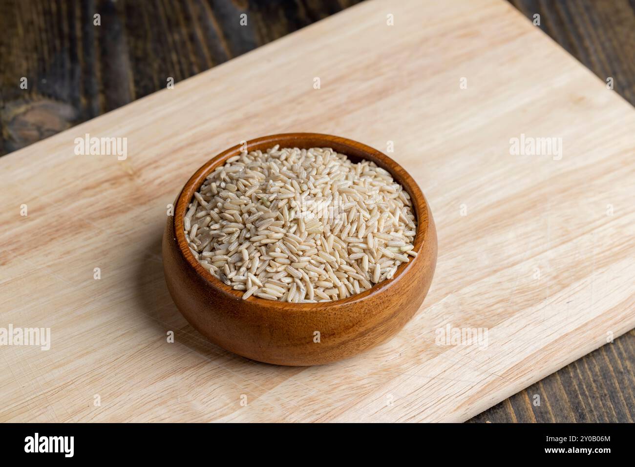 Unprocessed healthy dark rice, brown rice with a lot of trace elements ...