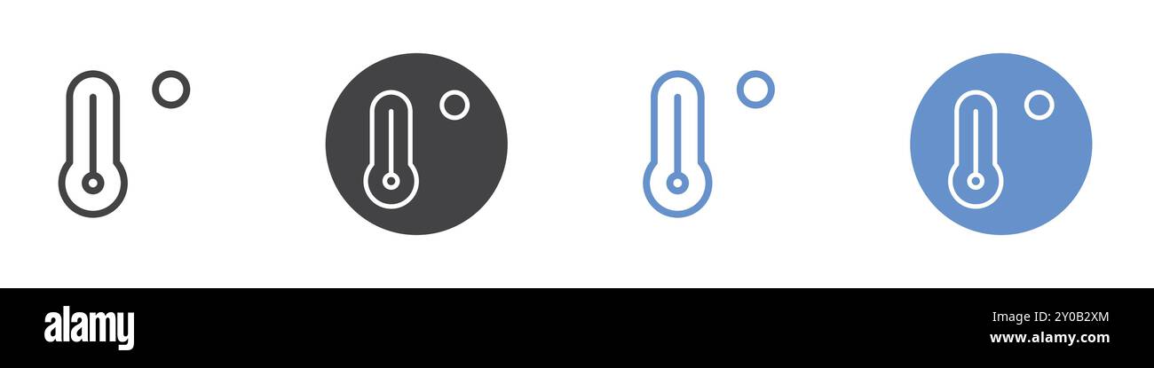 Hot temperature icon Flat set in black and white color outline vector ...