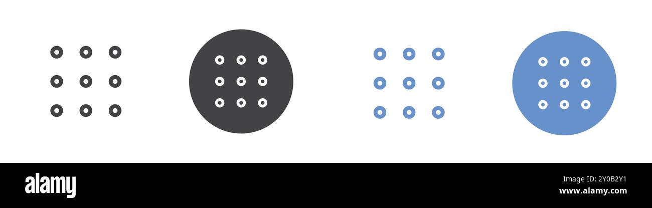 Menu icon Flat set in black and white color outline vector mark Stock ...