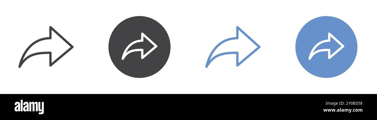 share icon set Flat set in black and white color outline vector mark ...
