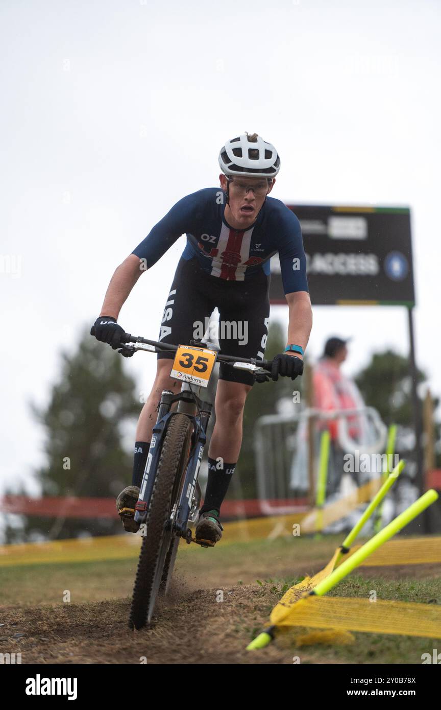 Pal Arinsal, Andorra September 1 2024 Brayden Johnson of USA in the