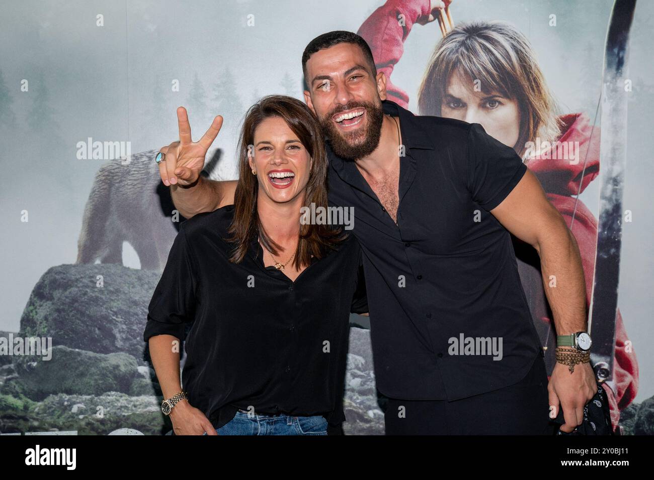 Toronto, Canada. 31st Aug, 2024. (L to R) Missy Peregrym and Zeeko Zaki  attend the "Out Come The Wolves" screening at Scotiabank Theatre. At a  cabin deep in the wilderness, a weekend