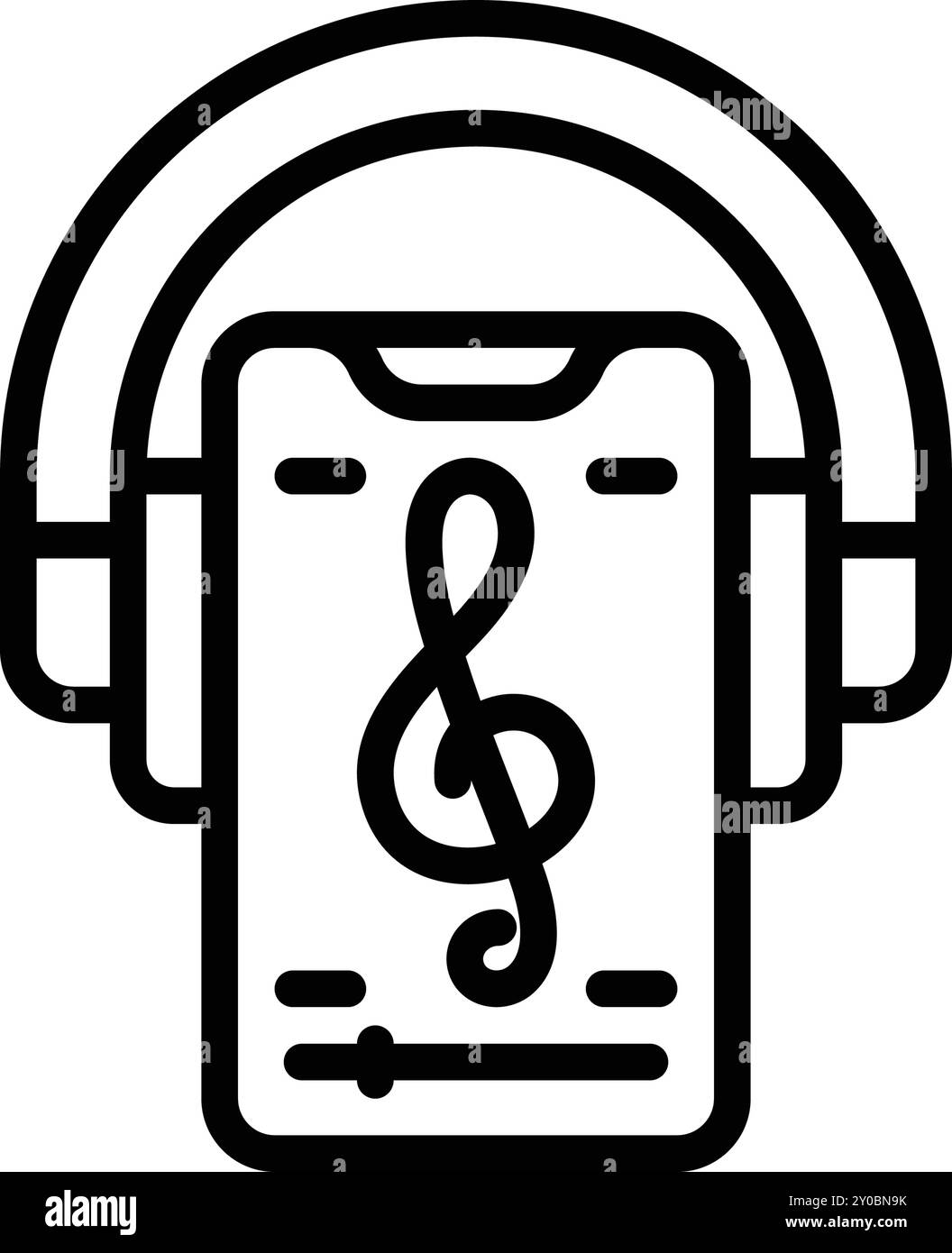 Icon for playlist, listen Stock Vector