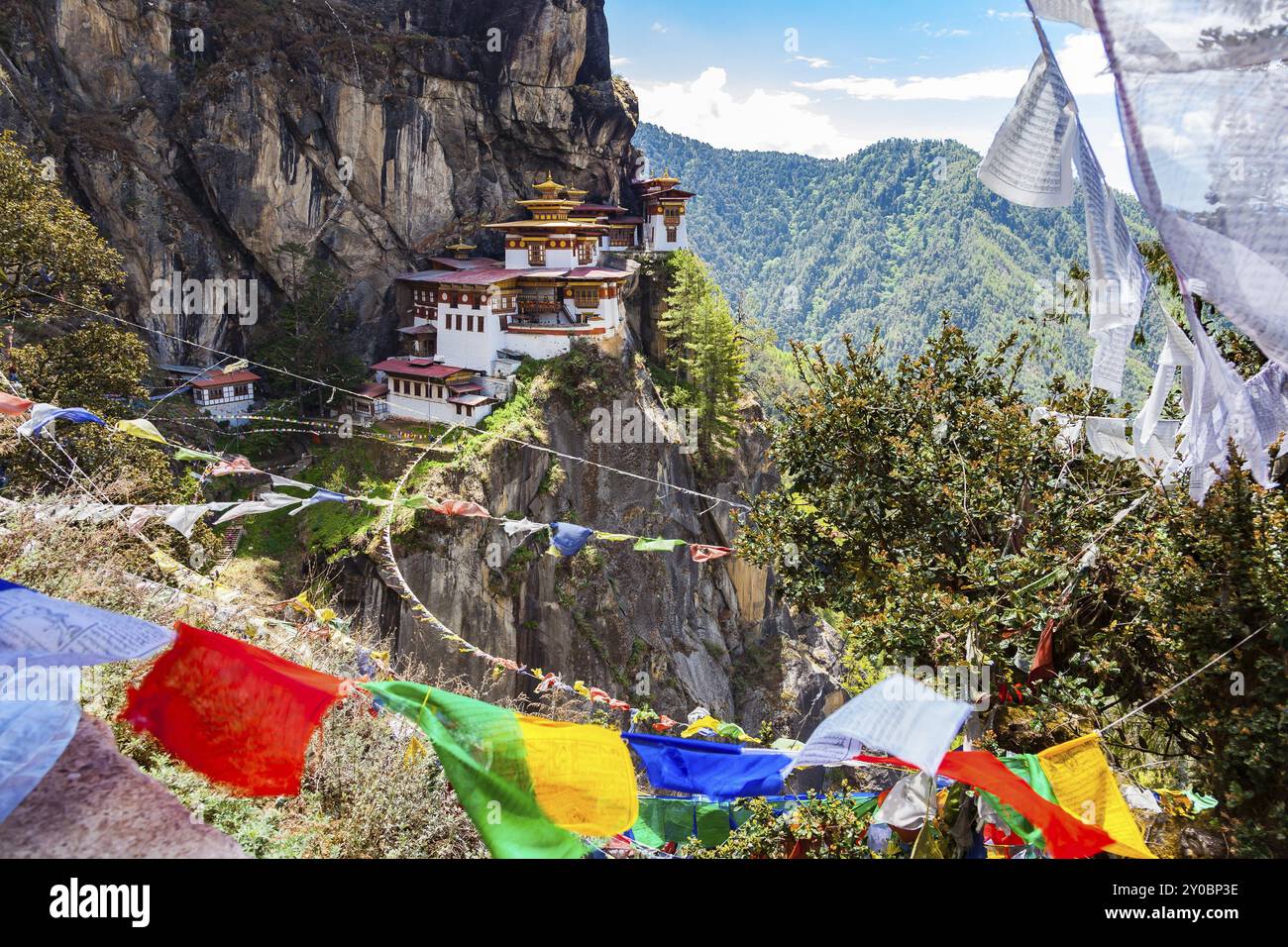 View of Taktshang Monastery on the mountain in Paro, Bhutan, Asia Stock ...