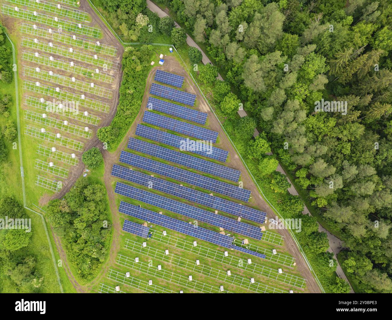 Solar panels next forest high hi-res stock photography and images - Alamy