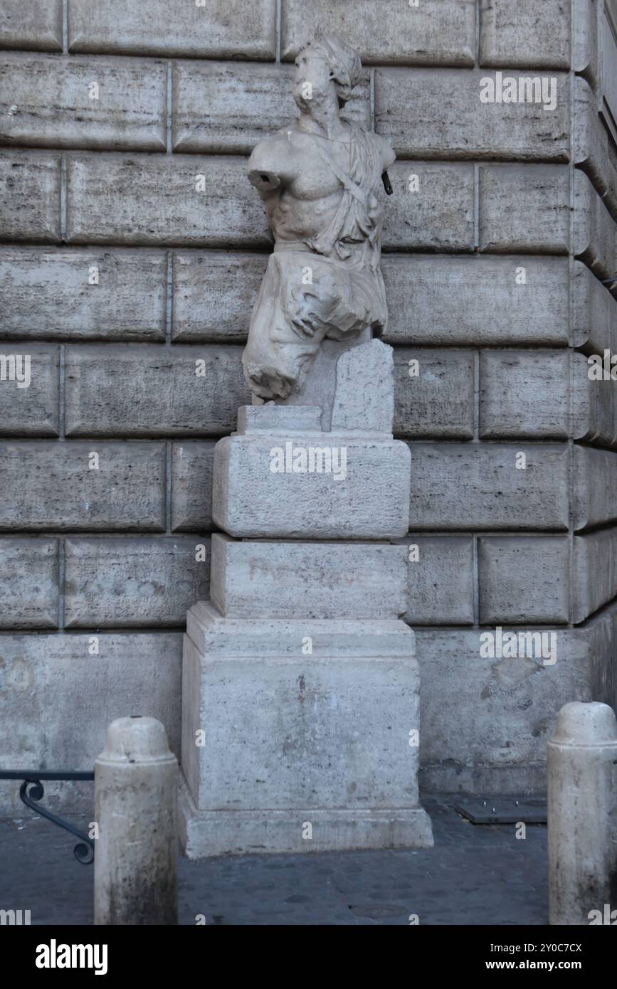 A VIEW OF THE TALKING STATUE OF PASQUINO. IT WAS USED BY THE ROMANS TO ...