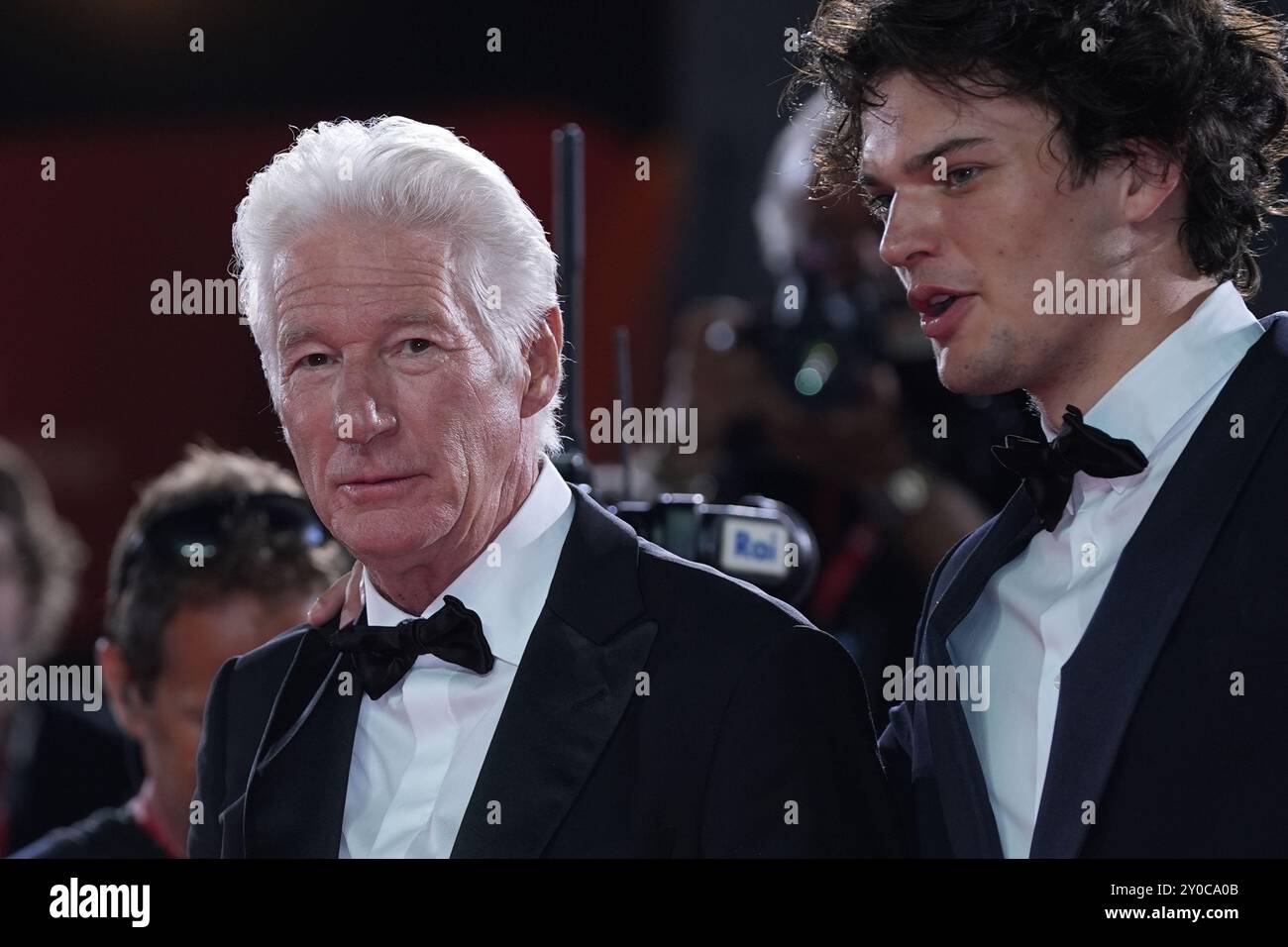 Venezia, Italia. 1st Sep, 2024. Richard Gere and Homer James Jigme Gere(03)