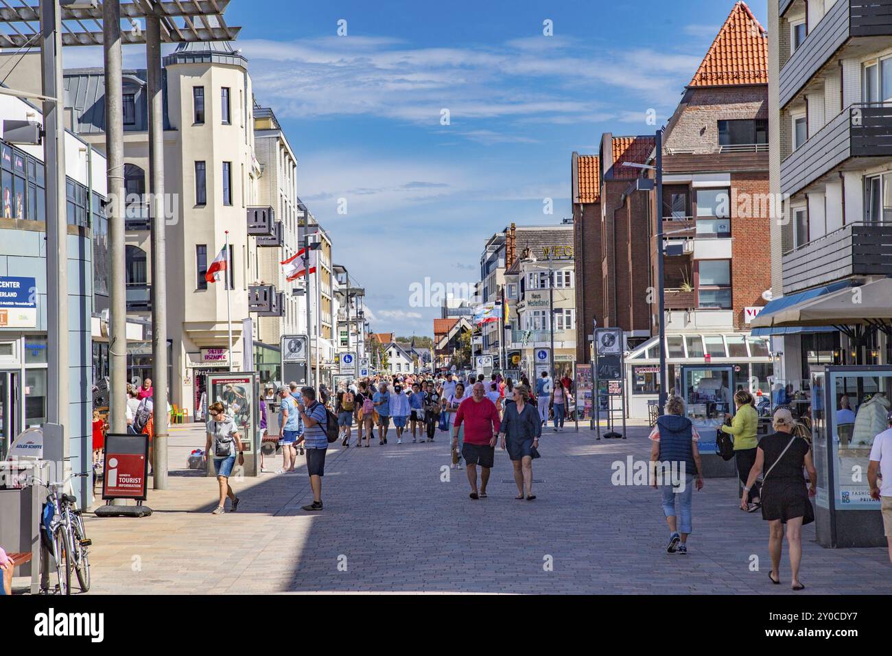 Friedrichstrasse pedestrian zone, Westerland, Sylt Stock Photo