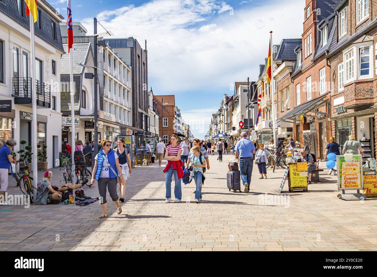 Friedrichstrasse pedestrian zone, Westerland, Sylt Stock Photo