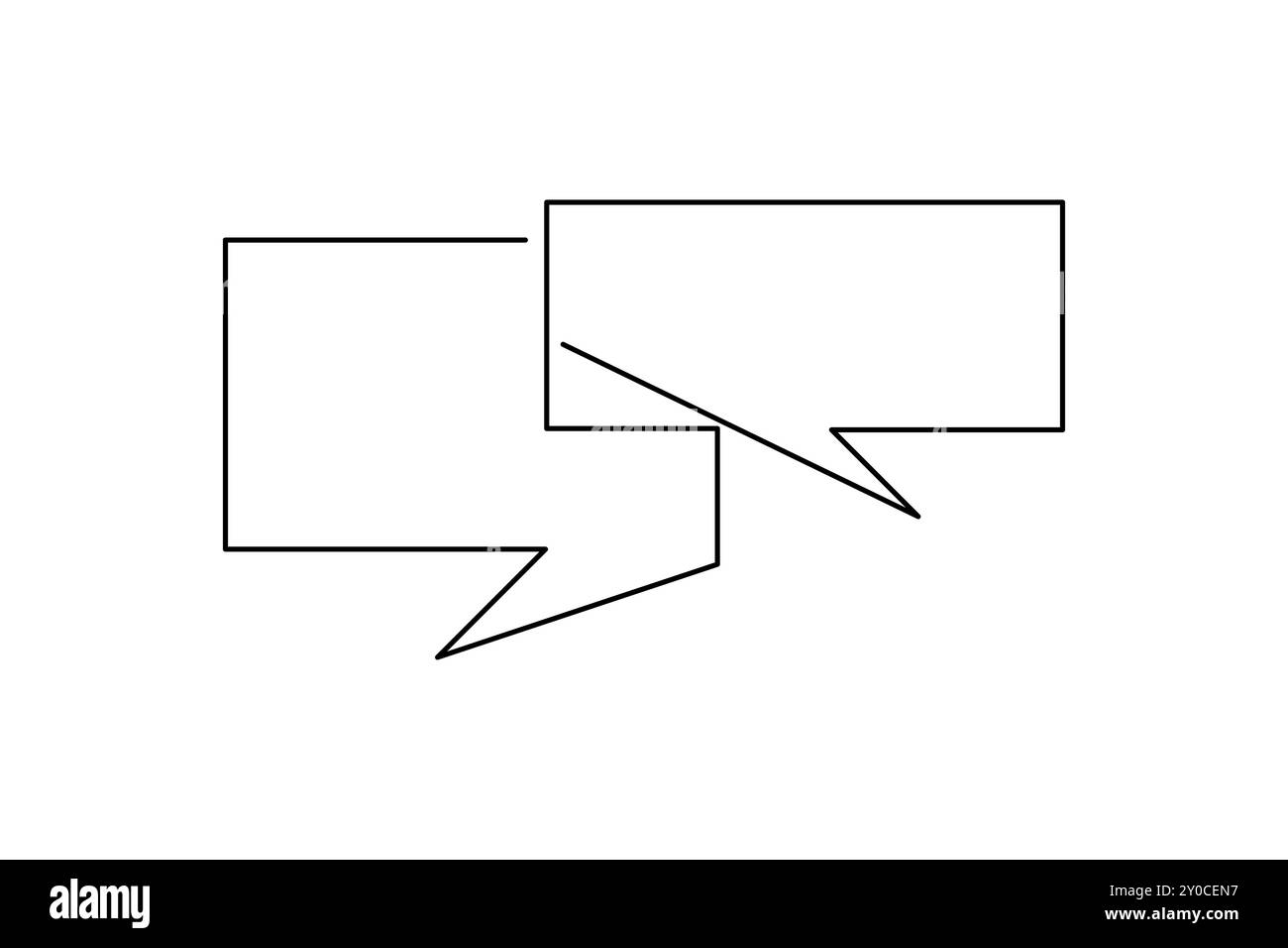 Speech bubble shape continuous one line drawing of isolated outline ...