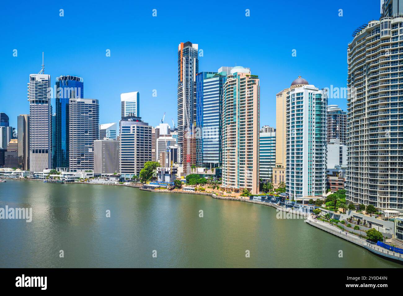 Scenery of Brisbane CBD, the capital of Queensland in Australia Stock Photo