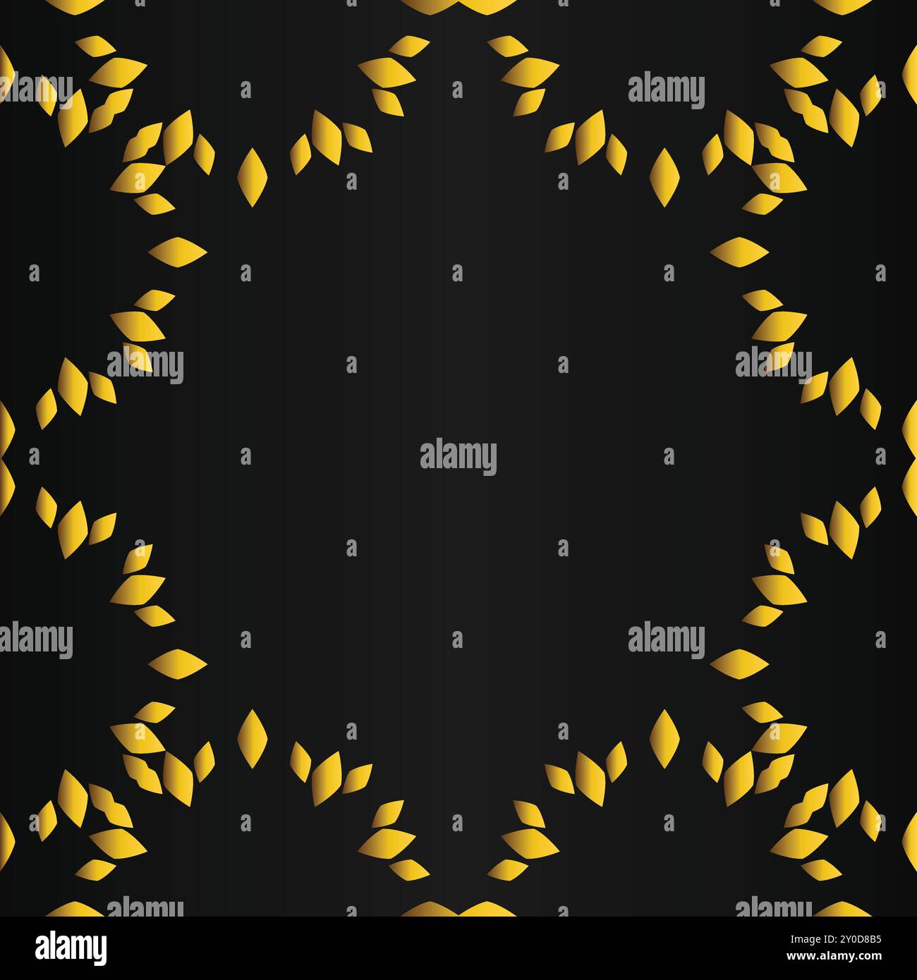 luxury golden floral frame on black backgound Stock Vector Image & Art ...