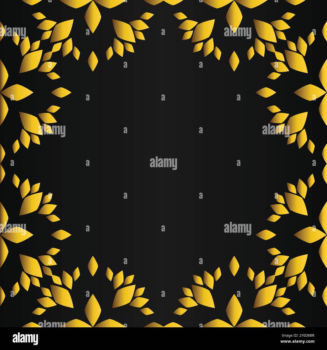 luxury golden floral frame on black backgound Stock Vector Image & Art ...