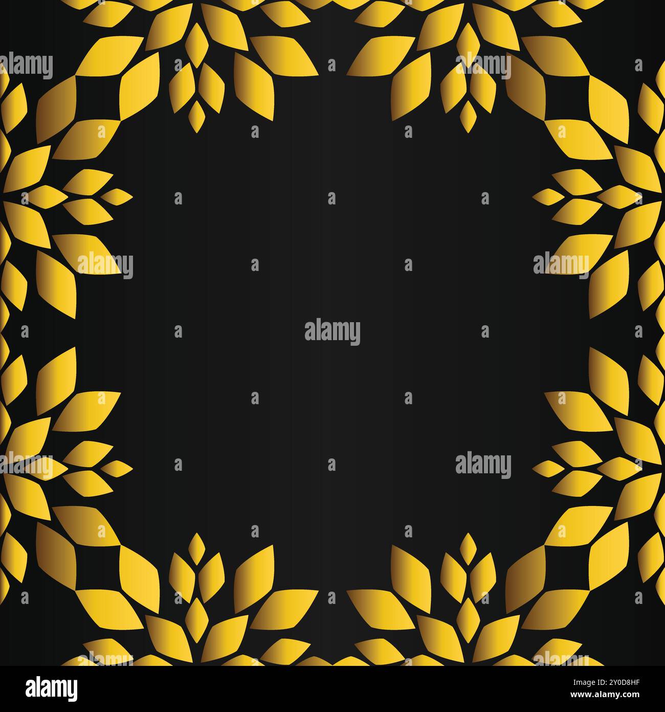 luxury golden floral frame on black backgound Stock Vector Image & Art ...