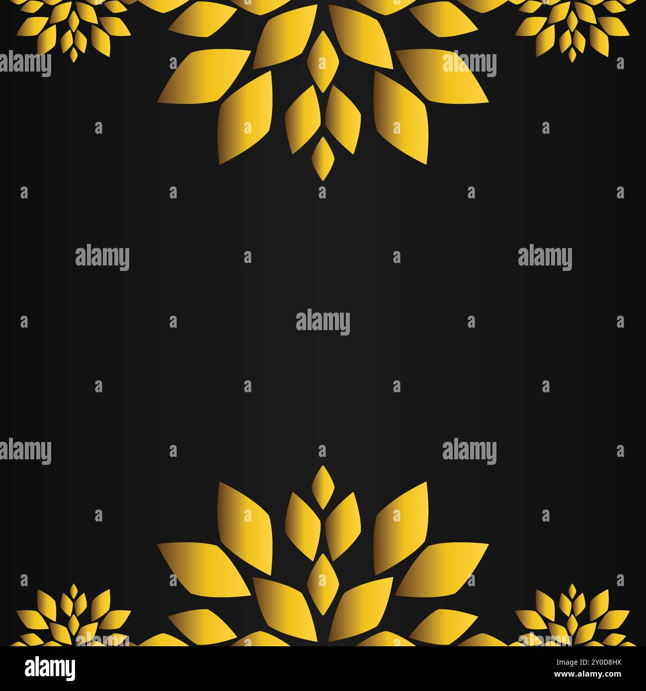luxury golden floral frame on black backgound Stock Vector Image & Art ...