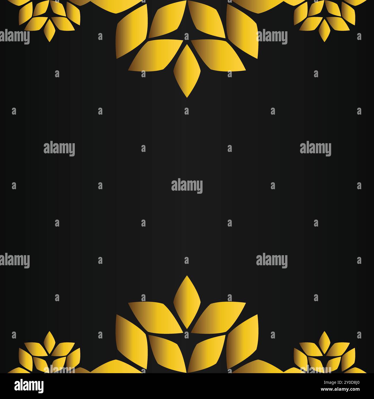 luxury golden floral frame on black backgound Stock Vector Image & Art ...