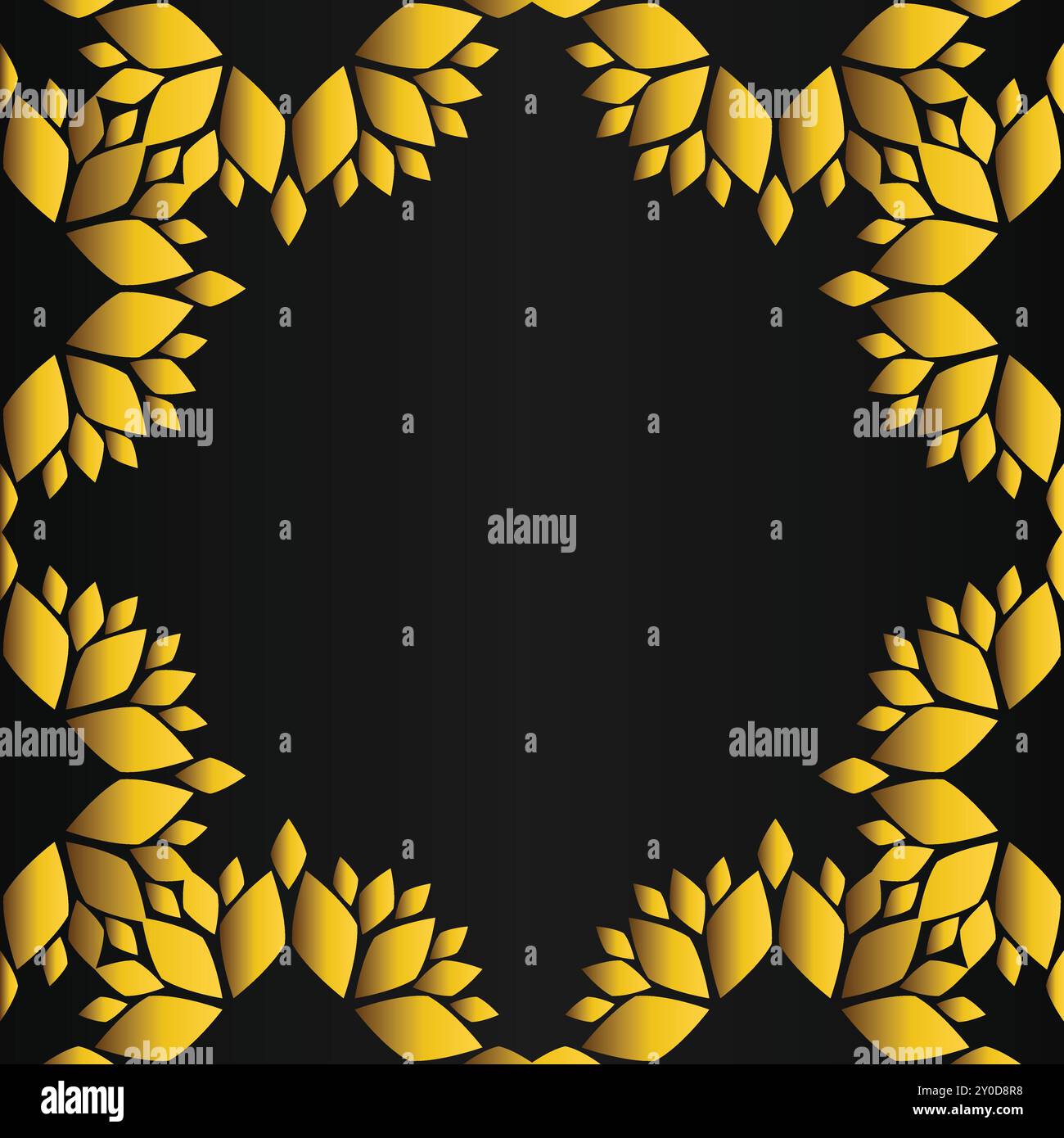 luxury golden floral frame on black backgound Stock Vector Image & Art ...