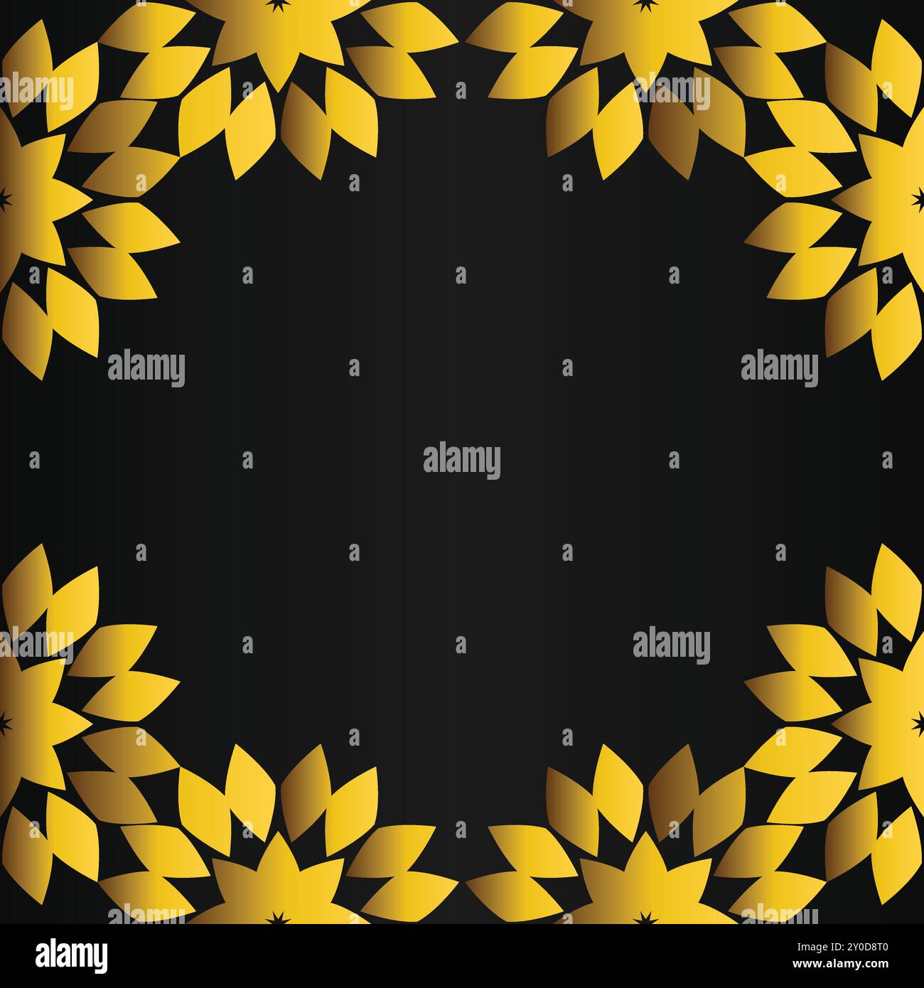 luxury golden floral frame on black backgound Stock Vector Image & Art ...