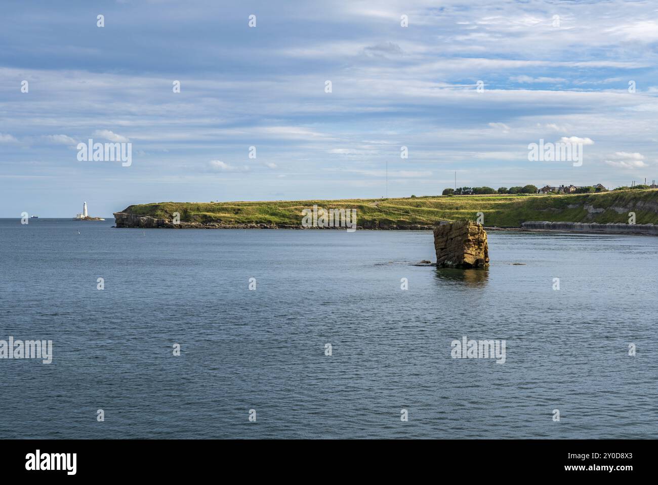 North Sea coast in Collywell Bay, Seaton Sluice in Northumberland, England, UK Stock Photo