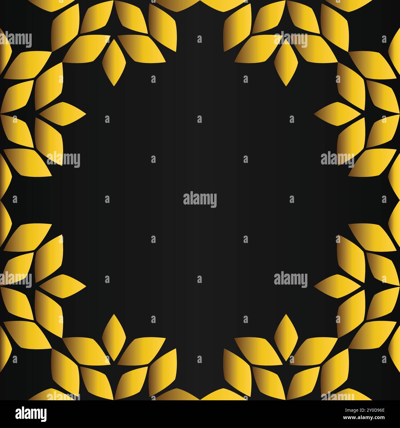 luxury golden floral frame on black backgound Stock Vector Image & Art ...