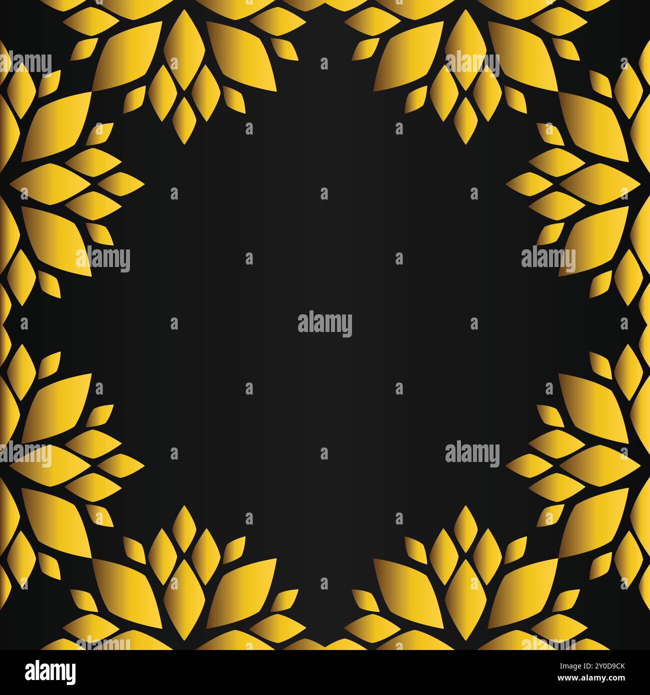 luxury golden floral frame on black backgound Stock Vector Image & Art ...