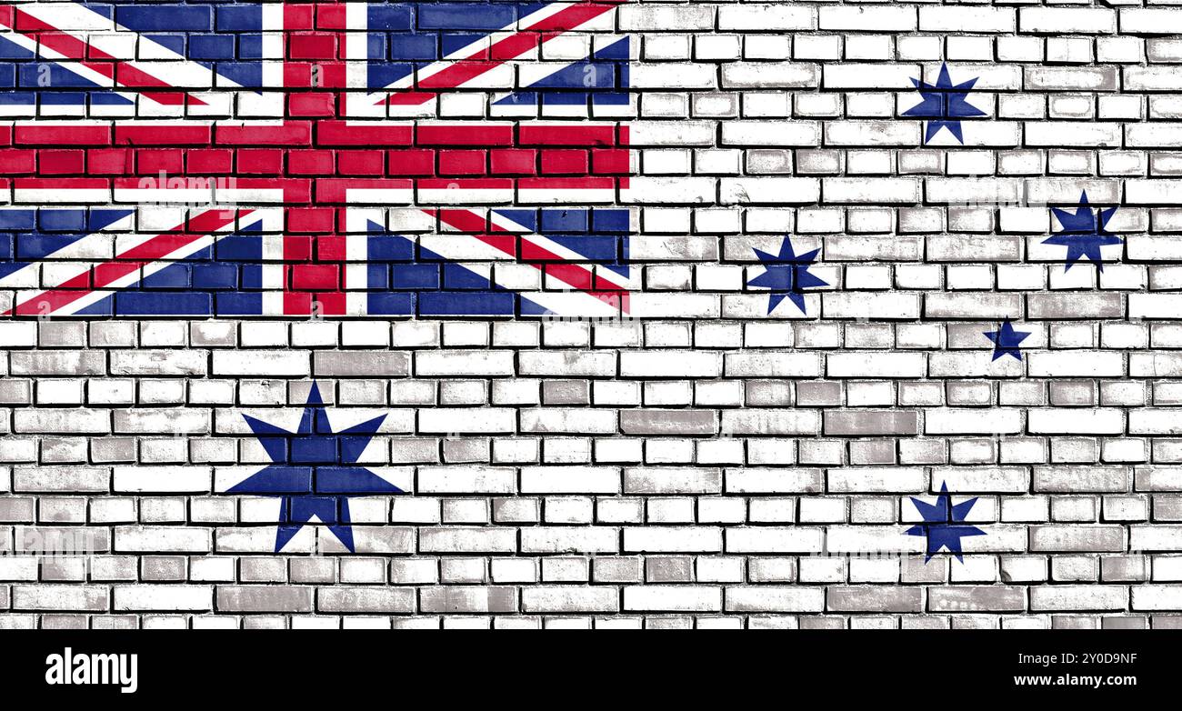 The Australian White Ensign flag painted on brick wall Stock Photo - Alamy